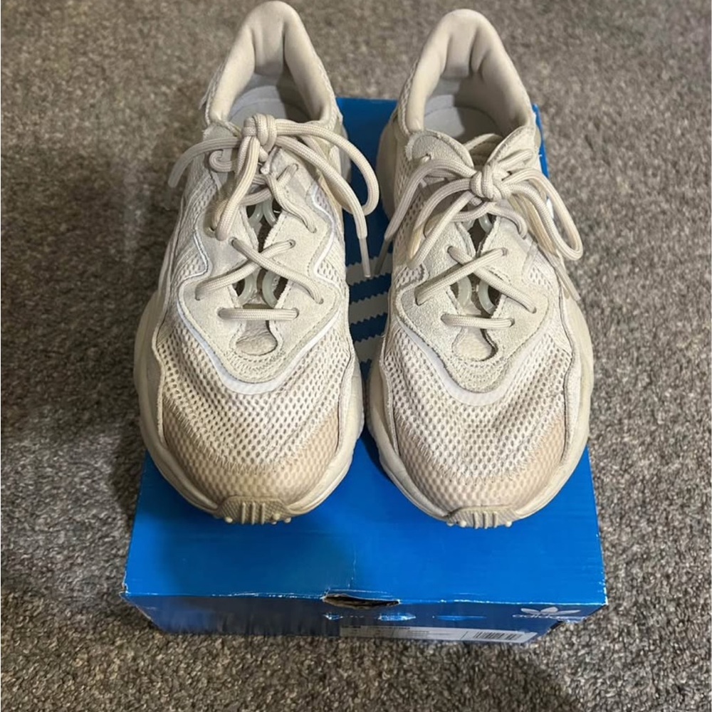 Adidas Cream Sneakers with Chunky Sole and Mesh Upper